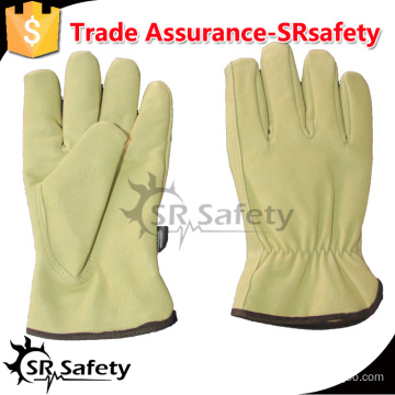 SRSAFETY heat preservation PIG grain leahter gloves,Keystone thumb / winter gloves for resistant to cold-contact